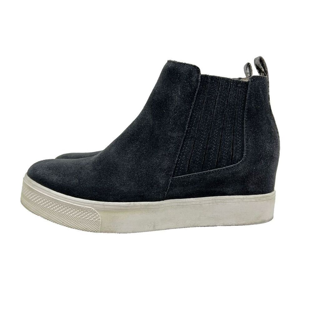 Dolce Vita Wilson Sneaker Bootie Hidden Wedge Slip-On Charcoal Suede Size 8.5M